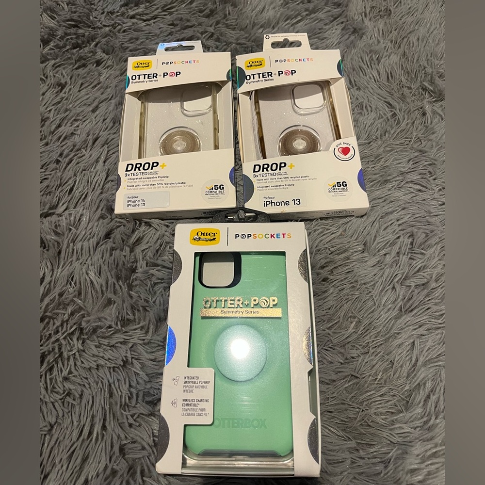 Bundle of OtterBox Symmetry Series Mint Case with PopSockets